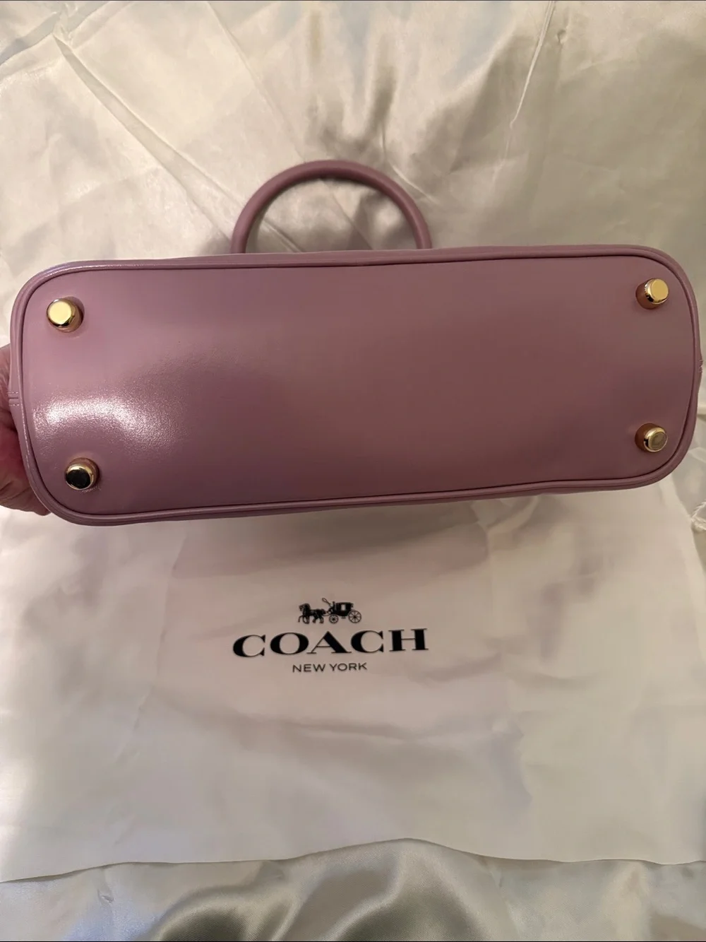 💜Coach NWT Lilac Lara Top Handle Satchel with Crossbody Strap and Gold Hardware